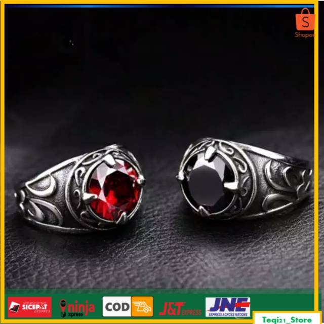 CINCIN PRIA BATU ZIRCON UKIR JAVAN | CINCIN PRIA WANITA BATU TQR-C.3B