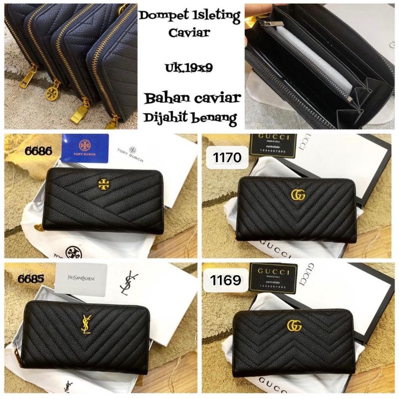 Dompet satu sleting cavier / dompet import / dompet tangan / dompet premium