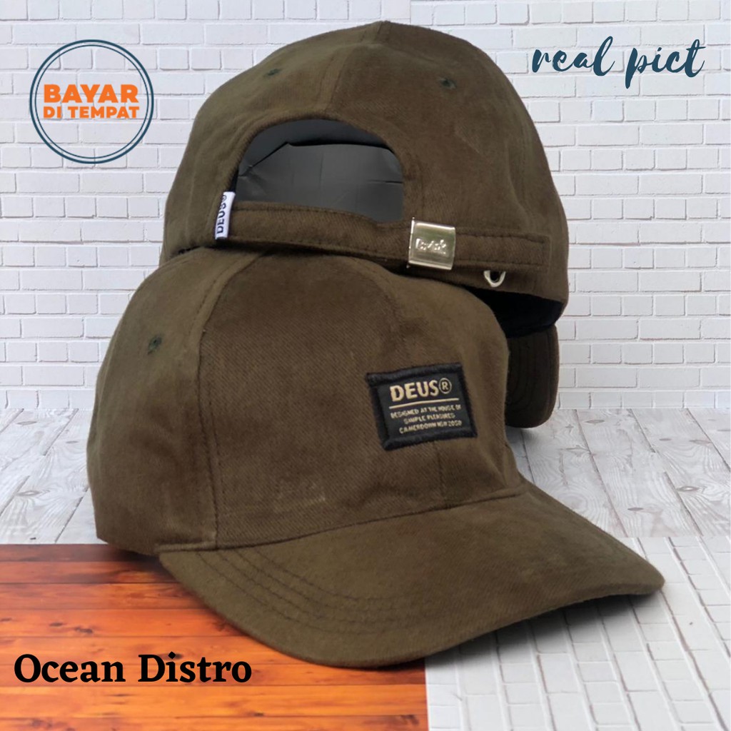 Topi Distro DEUS pria Rappel Original premium clip besi anti karat dan berkualitas