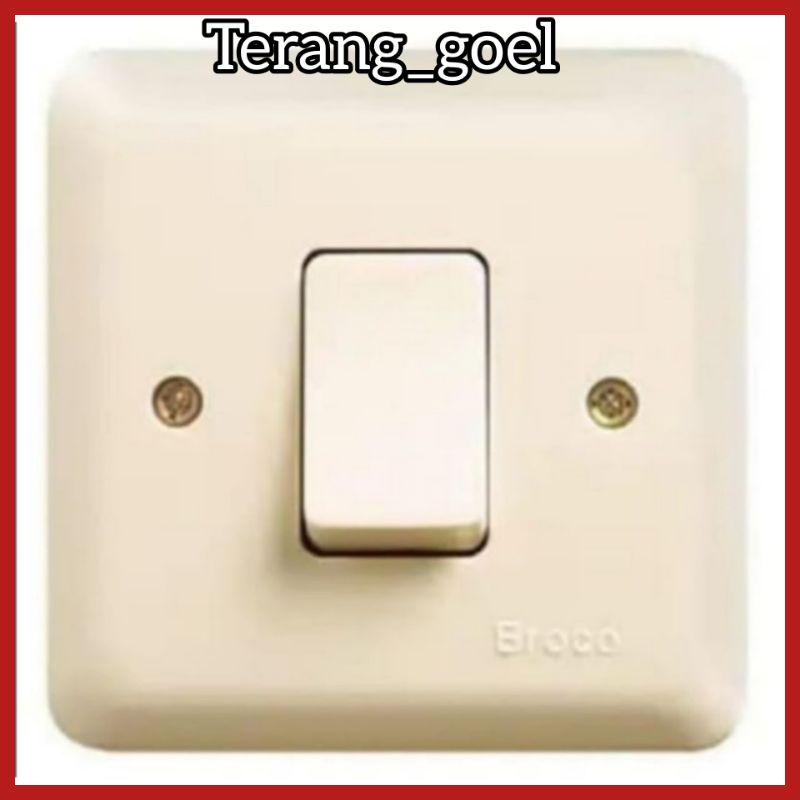 SAKLAR ENGKEL BROCO NEW GEE TANAM/ SAKLAR TANAM TUNGGAL BROCO / IB SINGLE SWITCH BROCO NEW GEE CREAM