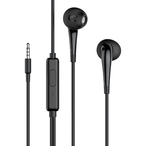 Earphone headset Headphone ROBOT RE701 RE 701 RE-701 soft in ear 3.5mm Bass wired Hitam putih