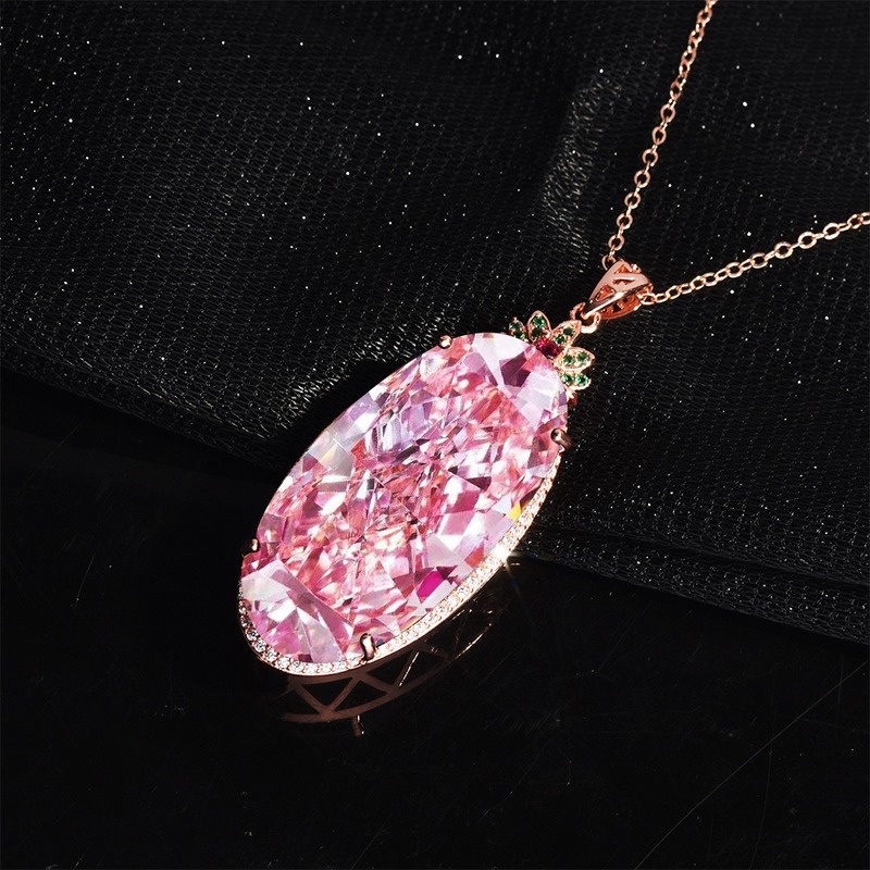 Kalung Rantai Liontin Sapphire Mewah Untuk Wanita