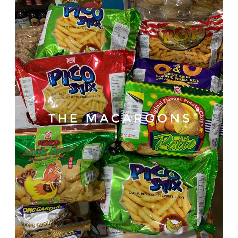 Snack Jadul Impor Malaysia / Pico Stix - P&P / Cheese Ring - Chiki Ball / Kerupuk Snack Jadoel