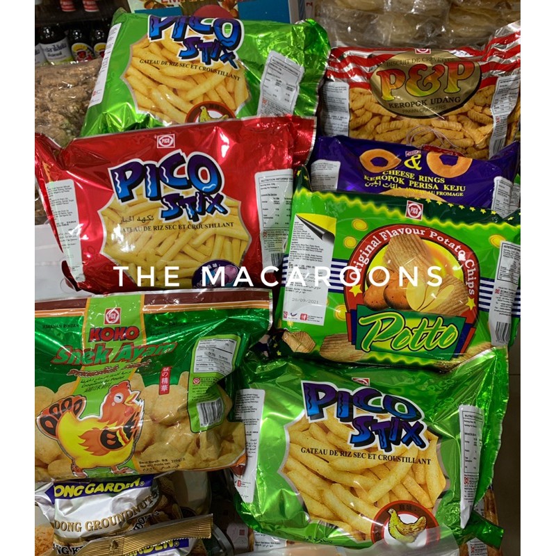 Snack Jadul Impor Malaysia / Pico Stix - P&P / Cheese Ring - Chiki Ball / Kerupuk Snack Jadoel