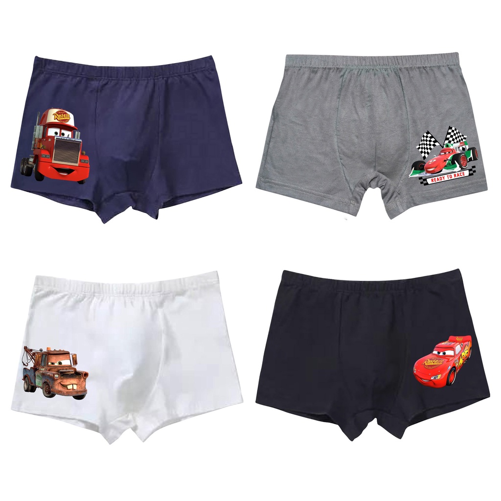 Boxer Anak Laki Laki Bahan Rayon Spandex Premium Motif Cars Usia 1 Tahun Sampai 12 Tahun