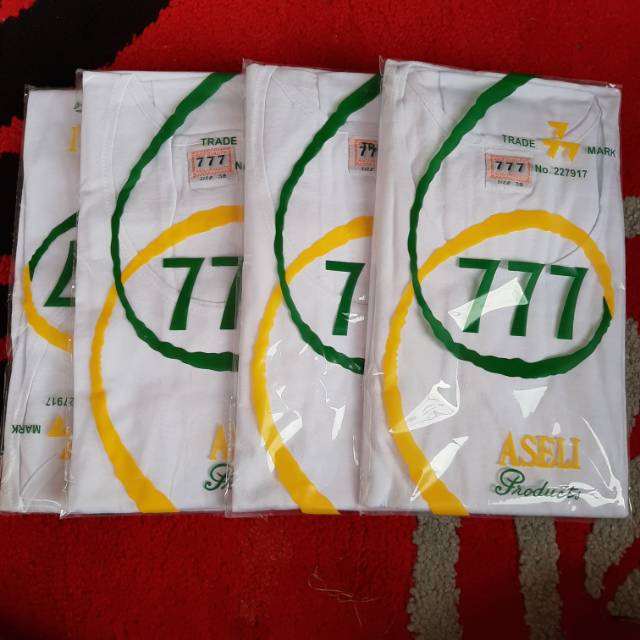 Tshirt Kaos Oblong 777 Kaos Dalam Pria Merk 777 Original