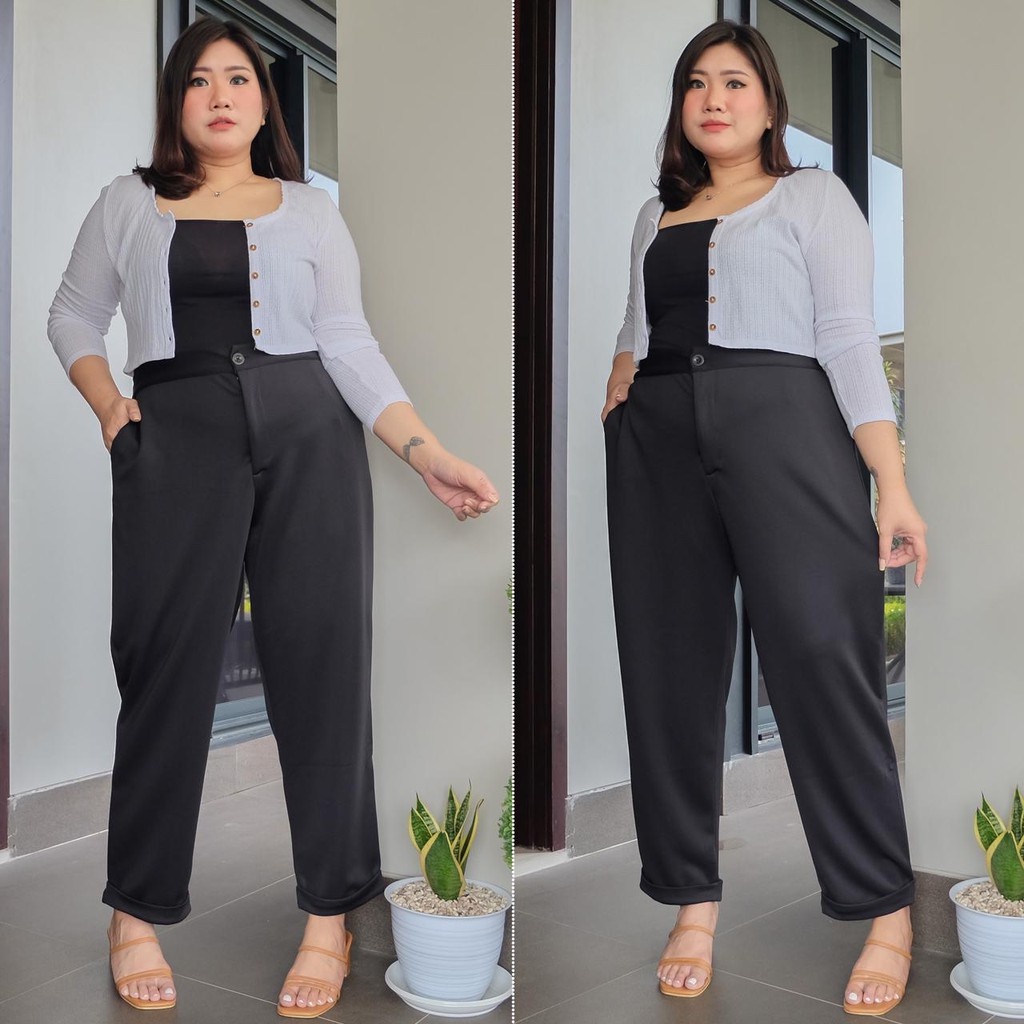 Bigwell Celana Long Kulot SLETING JUMBO ALLSIZE BIGSIZE STANDAR Scuba Pants PREMIUM