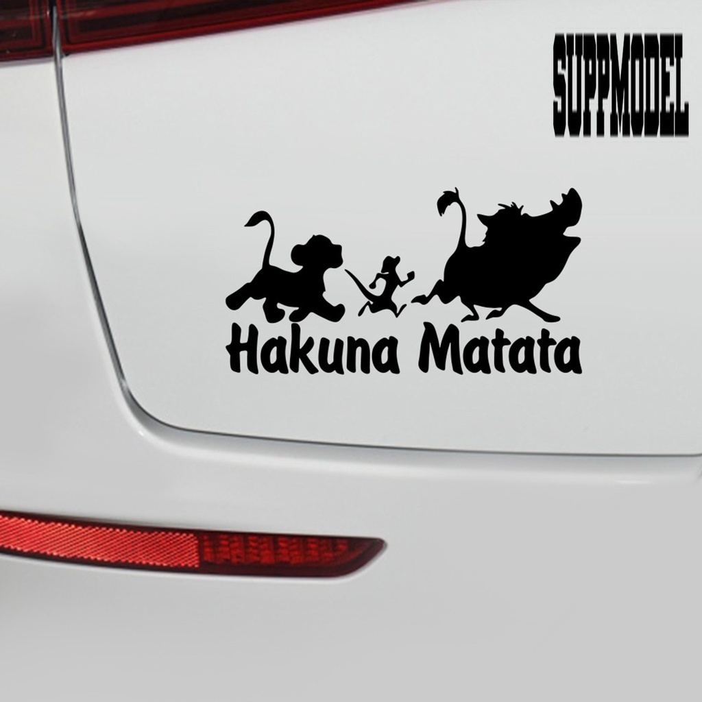 Stiker Vinyl Motif Hakuna Matata Tahan Air Untuk Mobil