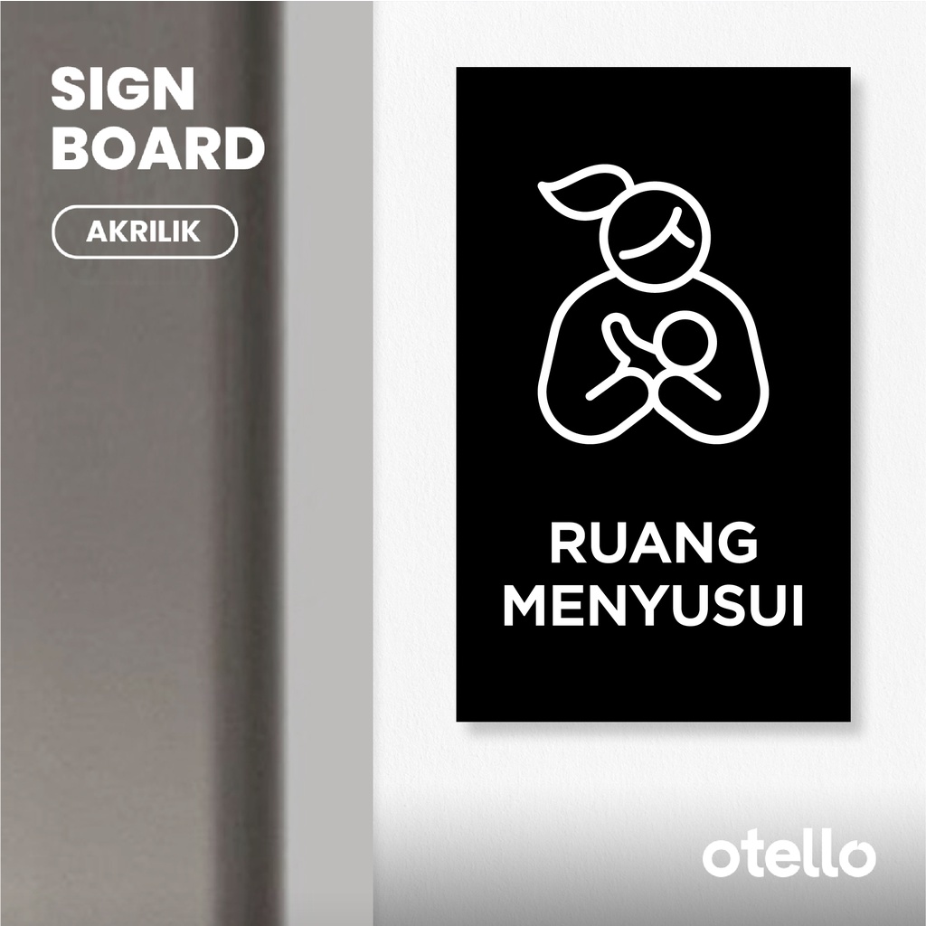 Signage Papan Ruang Menyusui Sign Board Akrilik Print Signage Acrylic Petunjuk Ruang Label Tempel Aklirik Dinding Pintu Nama Ruangan