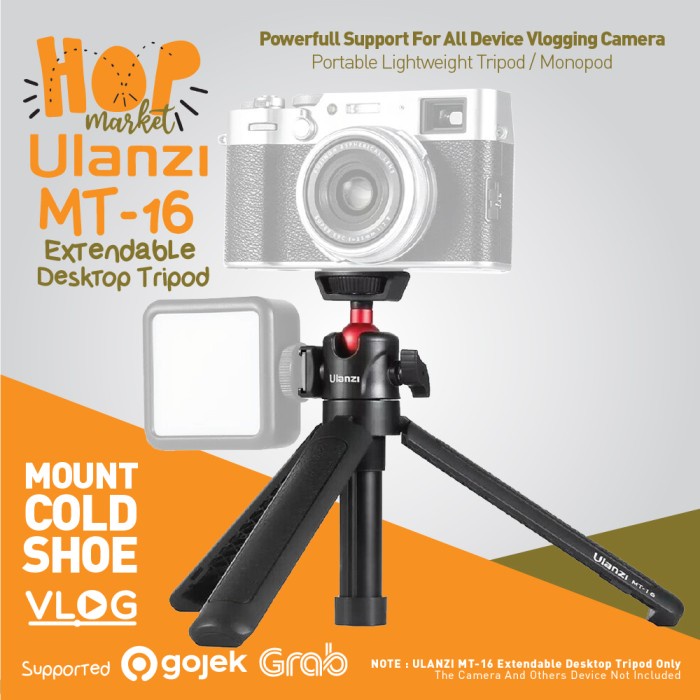 Tripod ULANZI MT-16 Extendable Vlog Tripod w/ Ball Head & Cold Shoe UP. MT-08(D8P5) 100% ORIGINAL PR