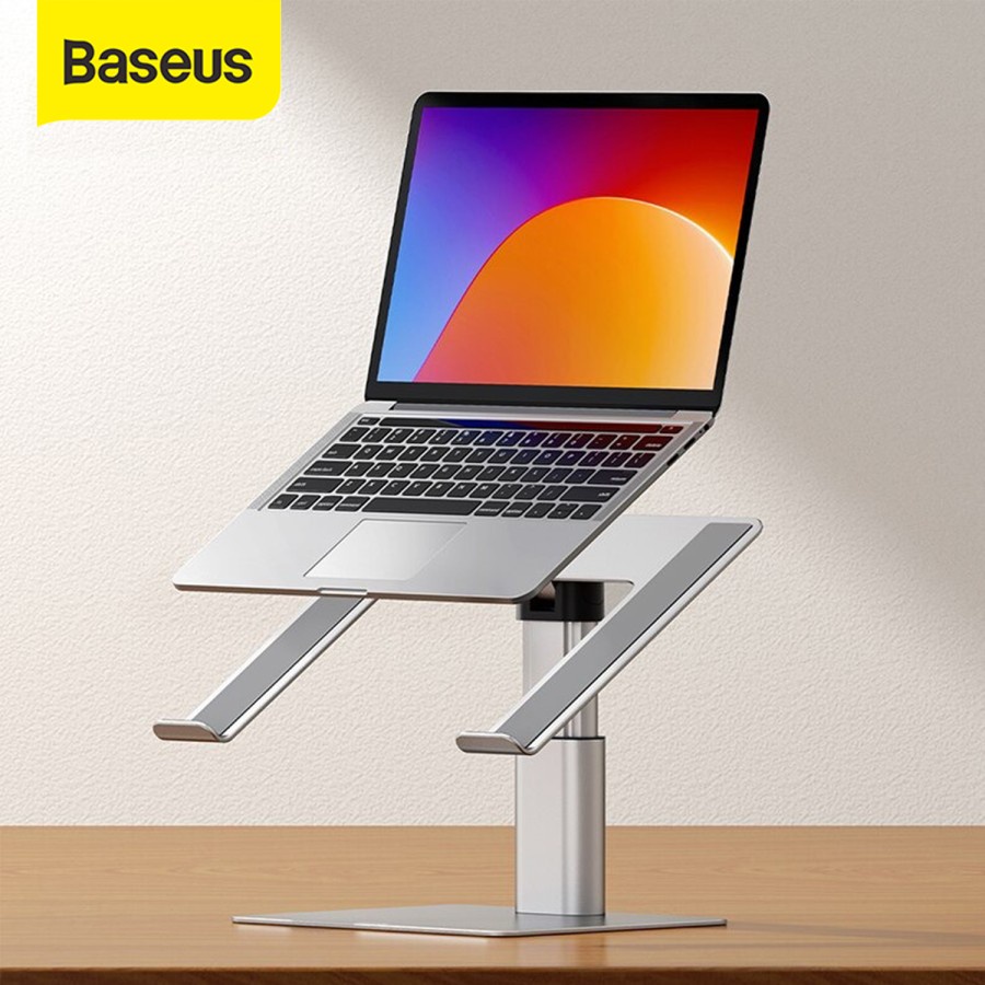 Baseus Original Metal Laptop Tablet Tab Stand Dudukan Meja Penyangga Holder Aluminum Alloy Ori