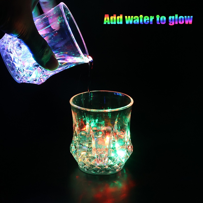 1 Pc Gelas Air Minum Bahan Akrilik Dengan Lampu LED Untuk Pesta Ulang Tahun