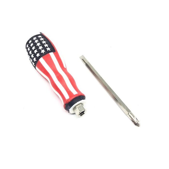 OBENG amerika Bolak Balik AMERIKA Min Plus 2in1 Screwdriver - + USA Mata Gagang karet Magnet Minus 5 inch 5&quot;