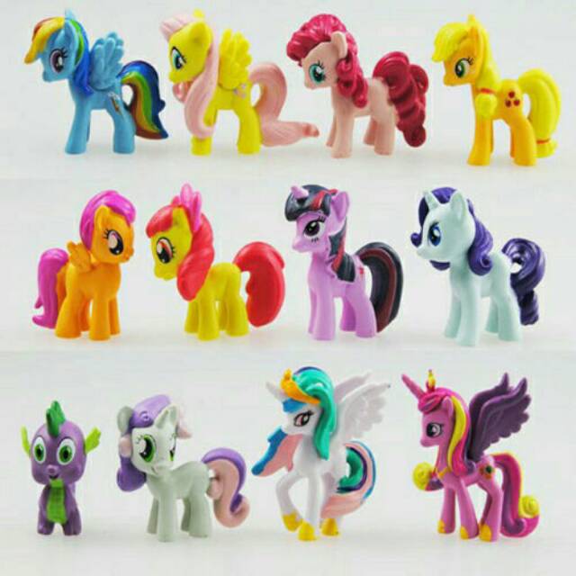 My little pony 1pcs motif action figure cake topper ulang tahun mainan anak