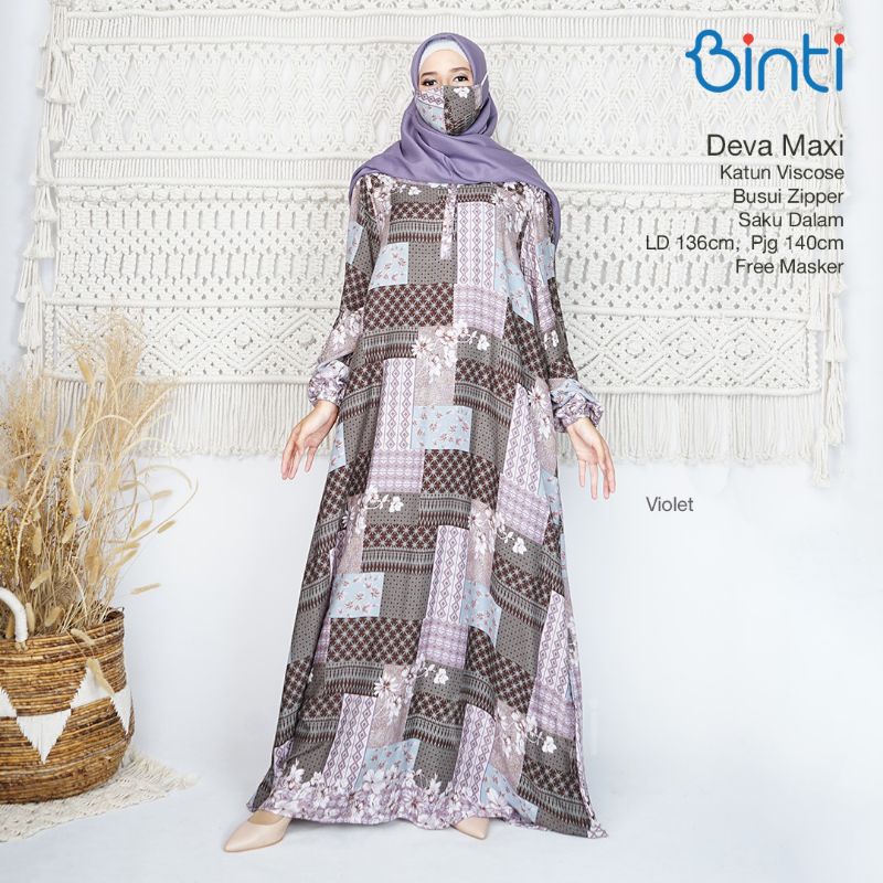Gamis jumbo 5L 6L ld 130 katun viscose ori binti