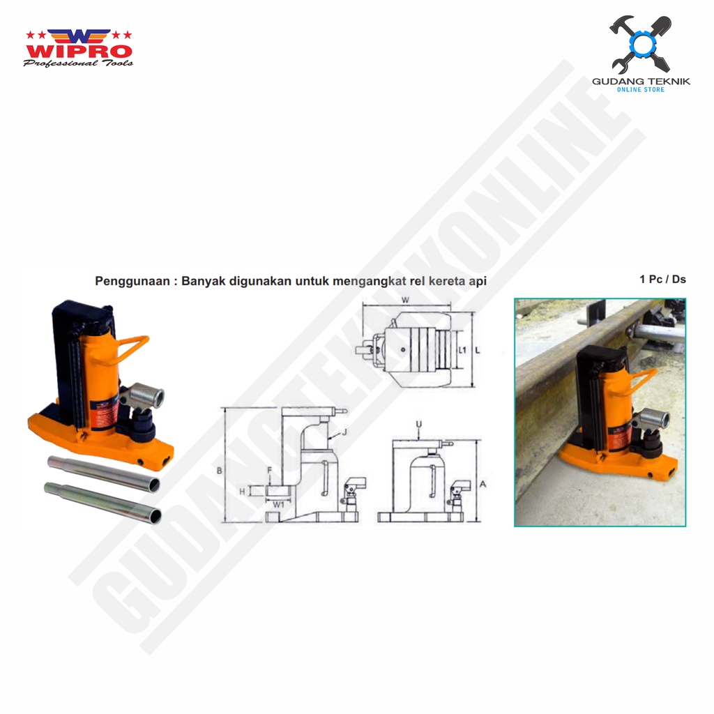 Dongkrak Toe Jacks 10 Ton WIPRO TJ-100 / Dongkrak Sepatu Spatu Track Jack 10T 10t WIPRO TJ 100 - TJ100 WIPRO