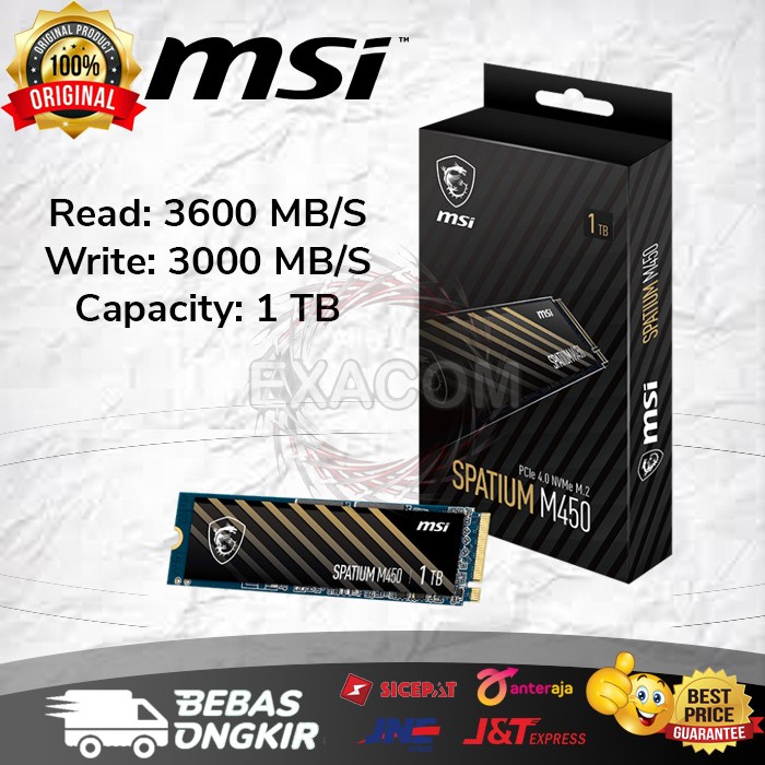 SSD MSI Spatium M450 1TB NVME Gen 4 - SSD NVME 1TB Gen 4