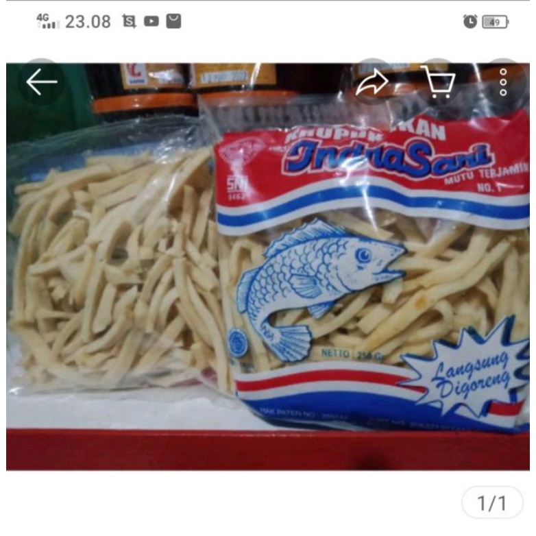 

Krupuk padi kapas stick Indra sari ikan kakap..