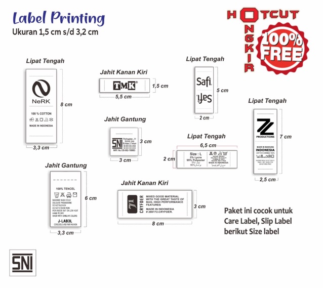 Washing label nilon / taffeta( 1500 pc)