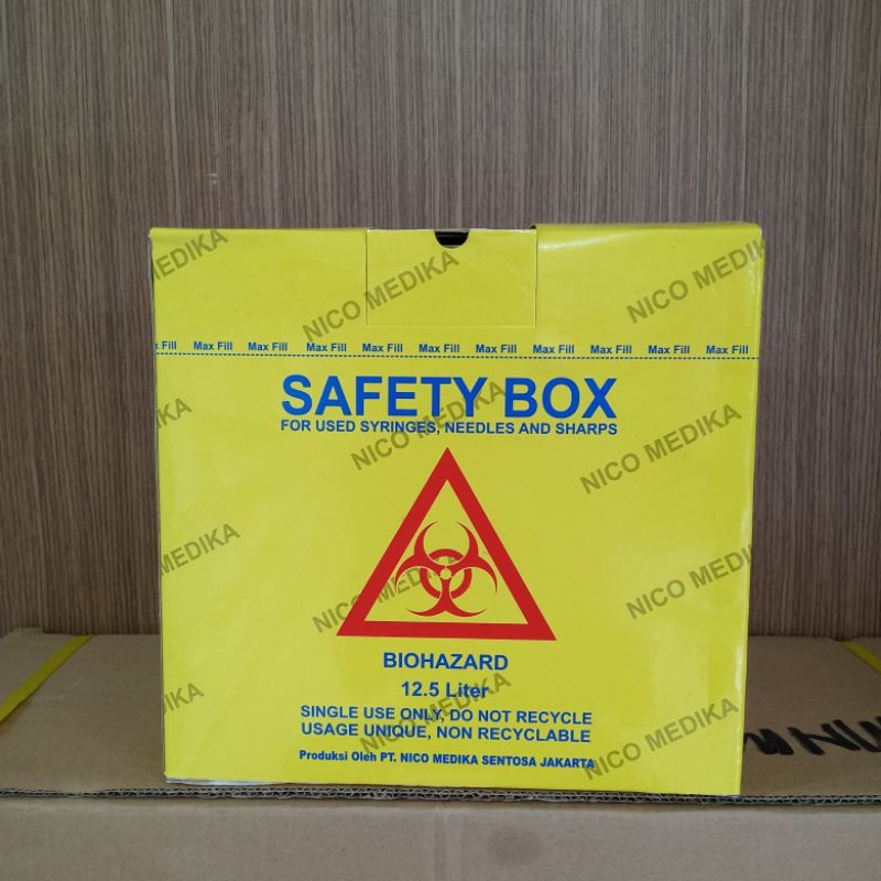 Safety Box 12,5 Liter Biohazard Container Tempat Sampah Medis