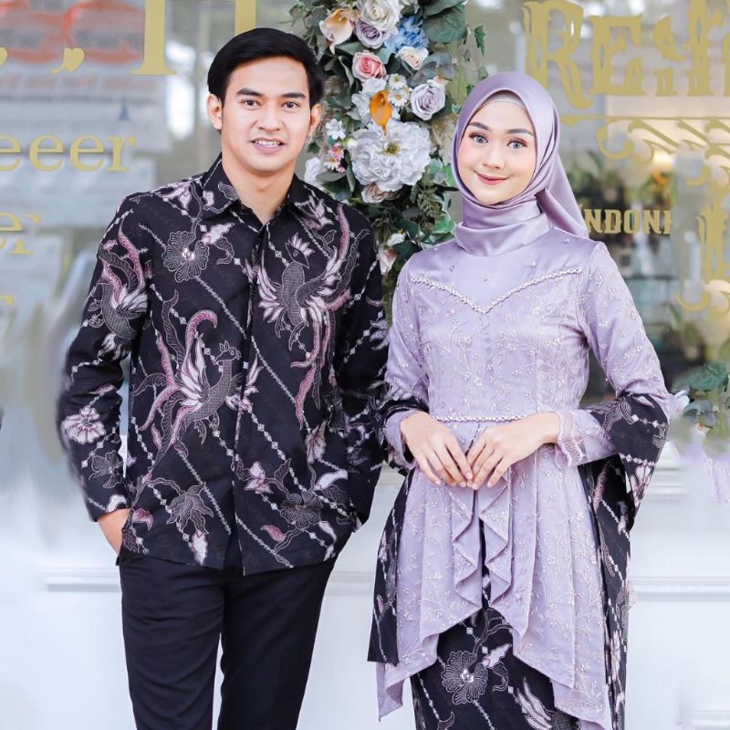 Set Couple Kebaya Batik Kebaya feya Warna Rose Acara Nikahan Wisuda Tunangan Modern Lamaran Terbaru Kekinian widbatik akt.shoop