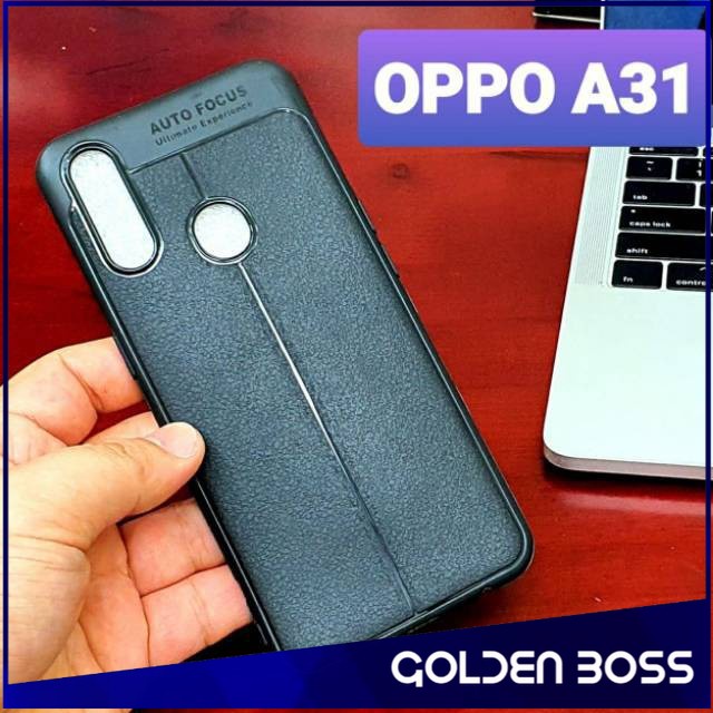Oppo A31 Realme XT C11 5 5i C3 Soft Case Autofocus Premium Slim Leather Carbon Case Black Hitam