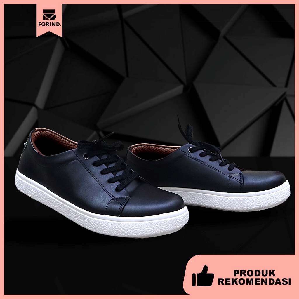 Dyla Black | Sepatu Sneakers Wanita Casual Polos Original Putih Cewek Ori Footwear | FORIND Nazreal