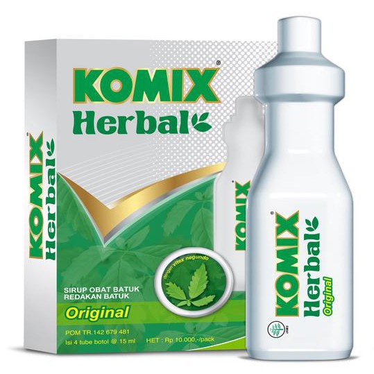 KOMIX HERBAL Original &amp; Lemon Box Isi 4 tube Botol 15ml - Obat Batuk Berdahak