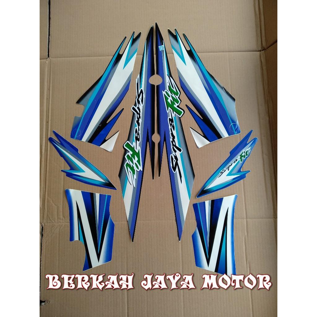 STICKER STRIPING FULLBODY SUPRA FIT LAMA HITAM BIRU