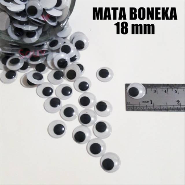 Isi 100 mata boneka kocak size 18mm