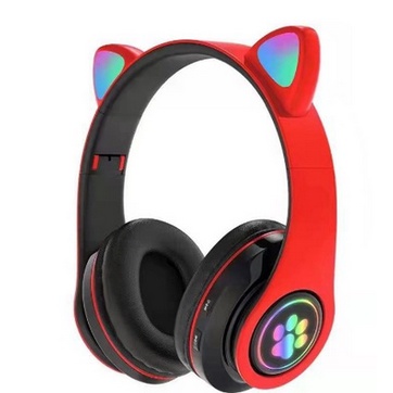 PH020 RGB LIGHT JST-B38 M Headphone Bluetooth Model Telinga Kucing LED Wireless