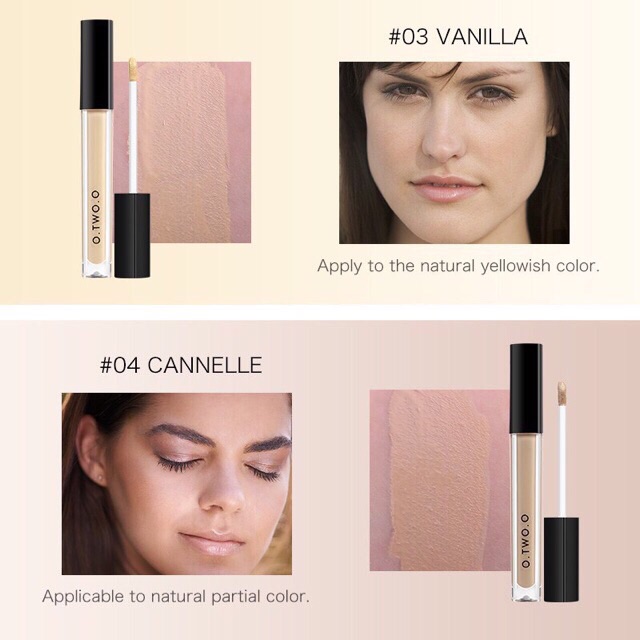 O.TWO.O Liquid Concealer 4 Color Waterproof