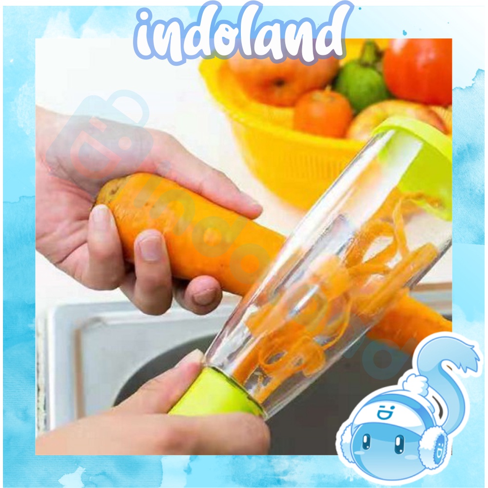 ☀ INDOLAND ☀ R359 Pengupas Kulit Buah Sayur Dengan Tempat Sampah / Parutan dengan Tabung / Parutan