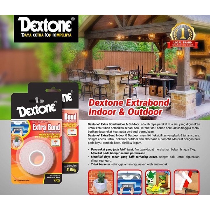 Double Tip Kuat Double Tape Dextone Extra Bond Tahan Cuaca Outdoor