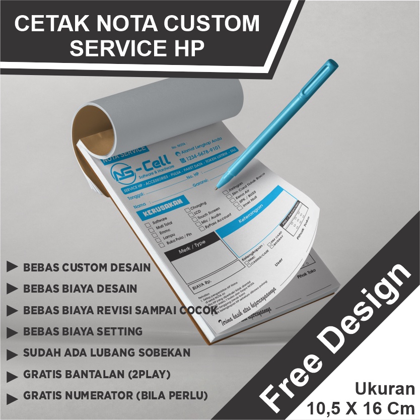 Jual Cetak Nota Service Hp Custom Nota Penjualan Dll Shopee Indonesia