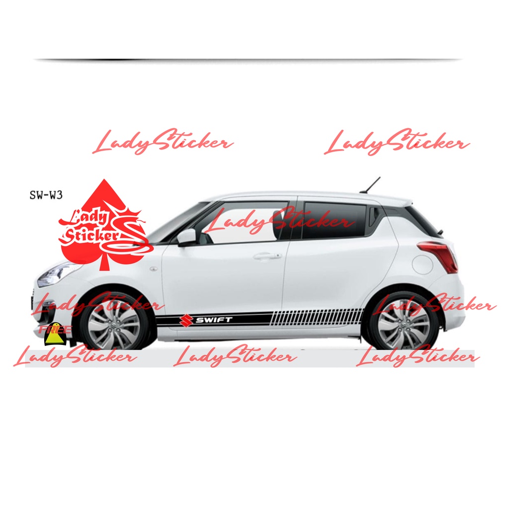 CUTTING STICKER STIKER MOBIL SUZUKI SWIFT STIKER LIST SISI SAMPING MOBIL SWIFT IGNIS KARIMUN CUSTOM 