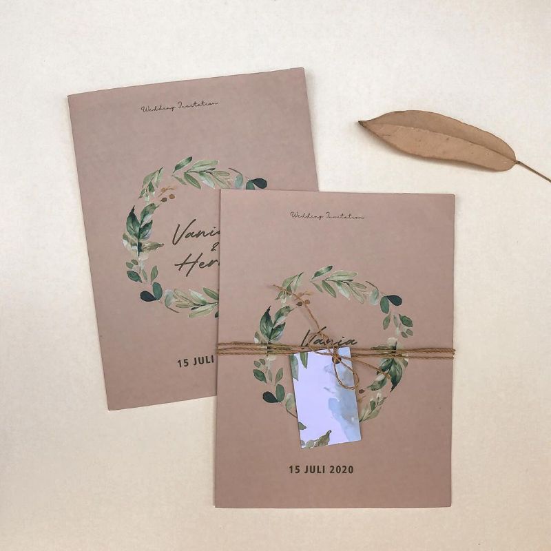 Undangan Pernikahan |Undangan Rustic | Wedding Invitation |Rustic Murah,Kekinian Free Tali Rami