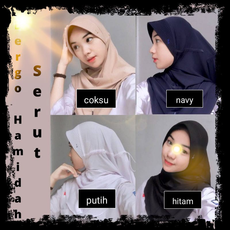 BERGO HAMIDAH SERUT / BERGO JERSEY SERUT MENUTUP DADA / HIJAB INSTAN JERSEY