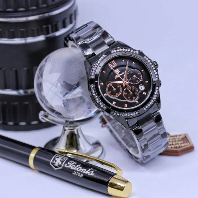 JAM TANGAN TETONIS RANTAI CEWEK CHRONO ON SET