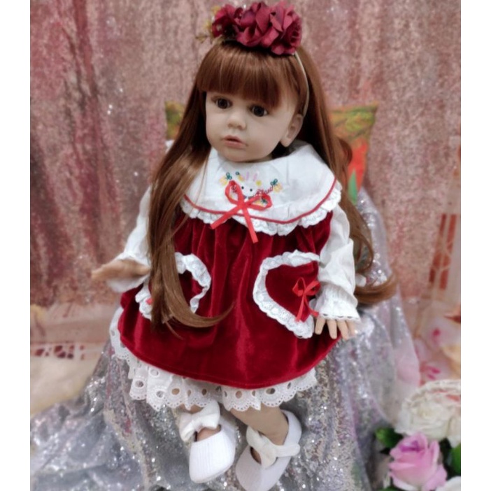 Boneka Reborn Cewek Wajah Jerman  60 cm Premium Mirip Manusia Keren