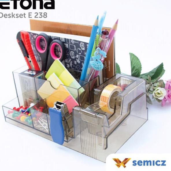 

Ready TASOO Deskset / tempat simpan atk di meja ETONA E 238 ada dispenser isolasi packing double dus