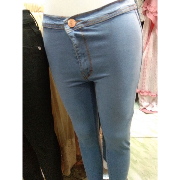 celana jeans pinggang tinggi & biasa