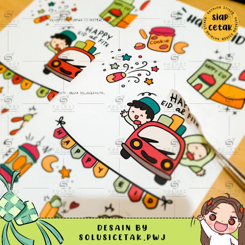 Stiker Lebaran Lucu / Stiker set lebaran / stiker hampers lebaran / stiker jurnal / stiker scrapbook