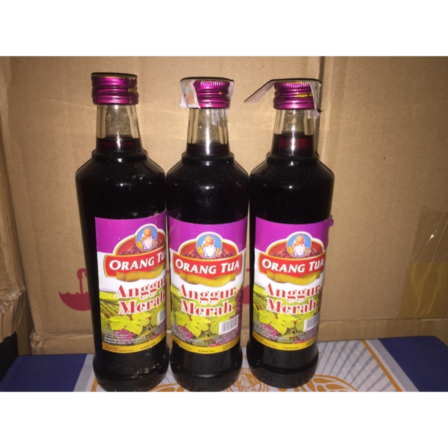 ANGGUR MERAH MINI CAP ORANG TUA 320ml HARGA UNTUK 3 botol 