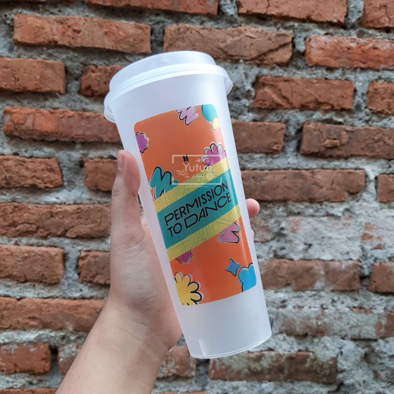 PTD/ Permission To Dance Reusable CUP version /KPOP Reusablecup/ BANGTAN Reusablecup fanmade