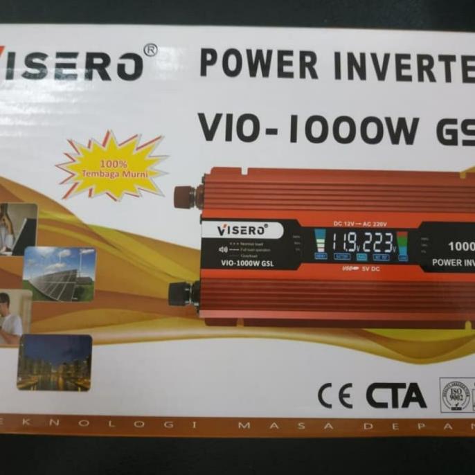 Digital Power Inverter 12V 1000Watt Display Digital Visero VIO-1000GSL lightn33 Ayo Order