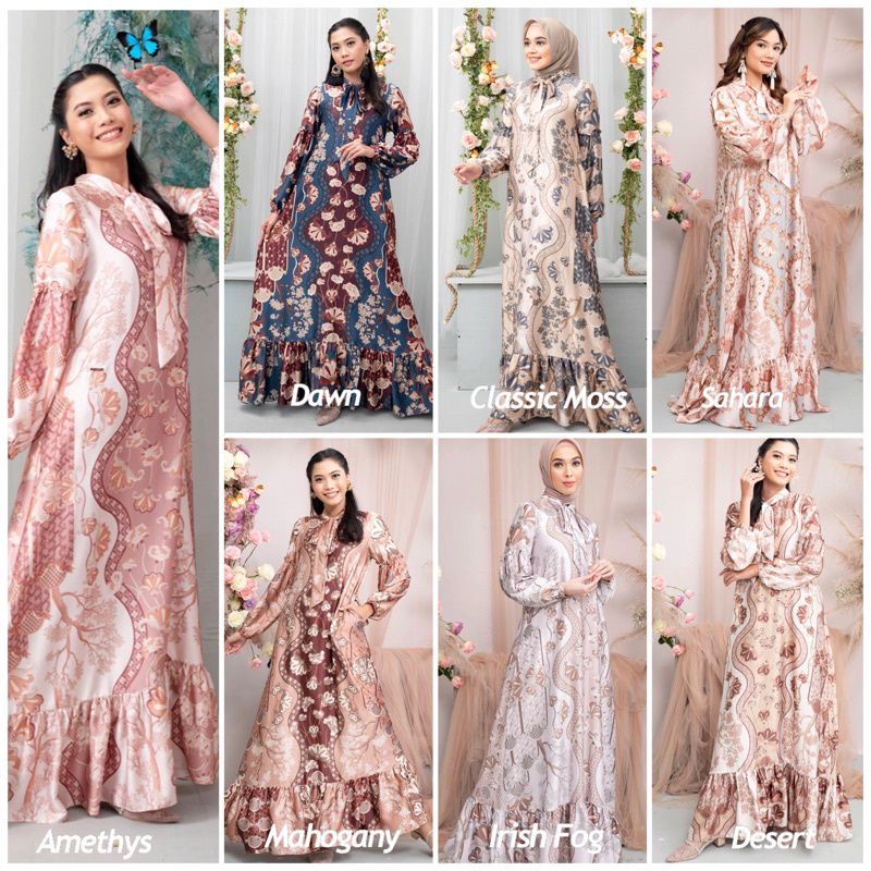 GAMIS PESTA MEWAH THALIA DRESS MOTIF LOOK LIKE WEARING KLAMBY