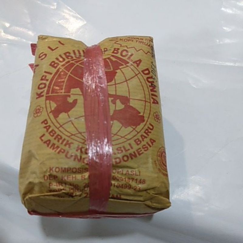 

kopi bubuk murni bola dunia asli 225gr.kopi lampung cap bola dunia 225 gr
