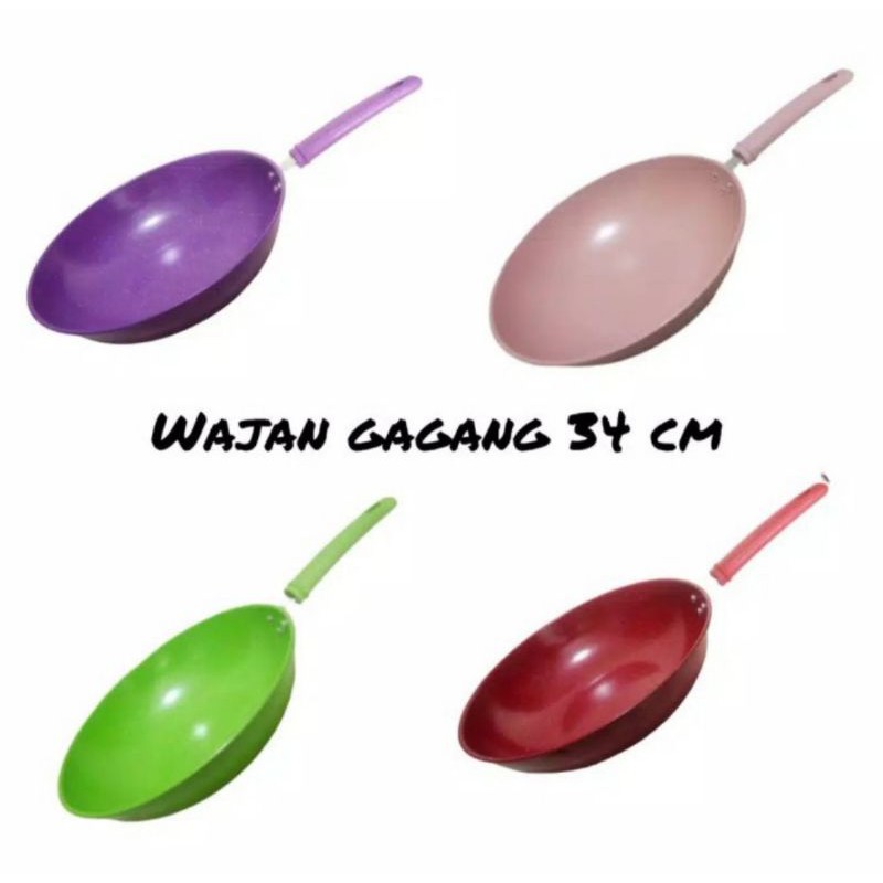 wajan gagang 34cm wajan warna warni