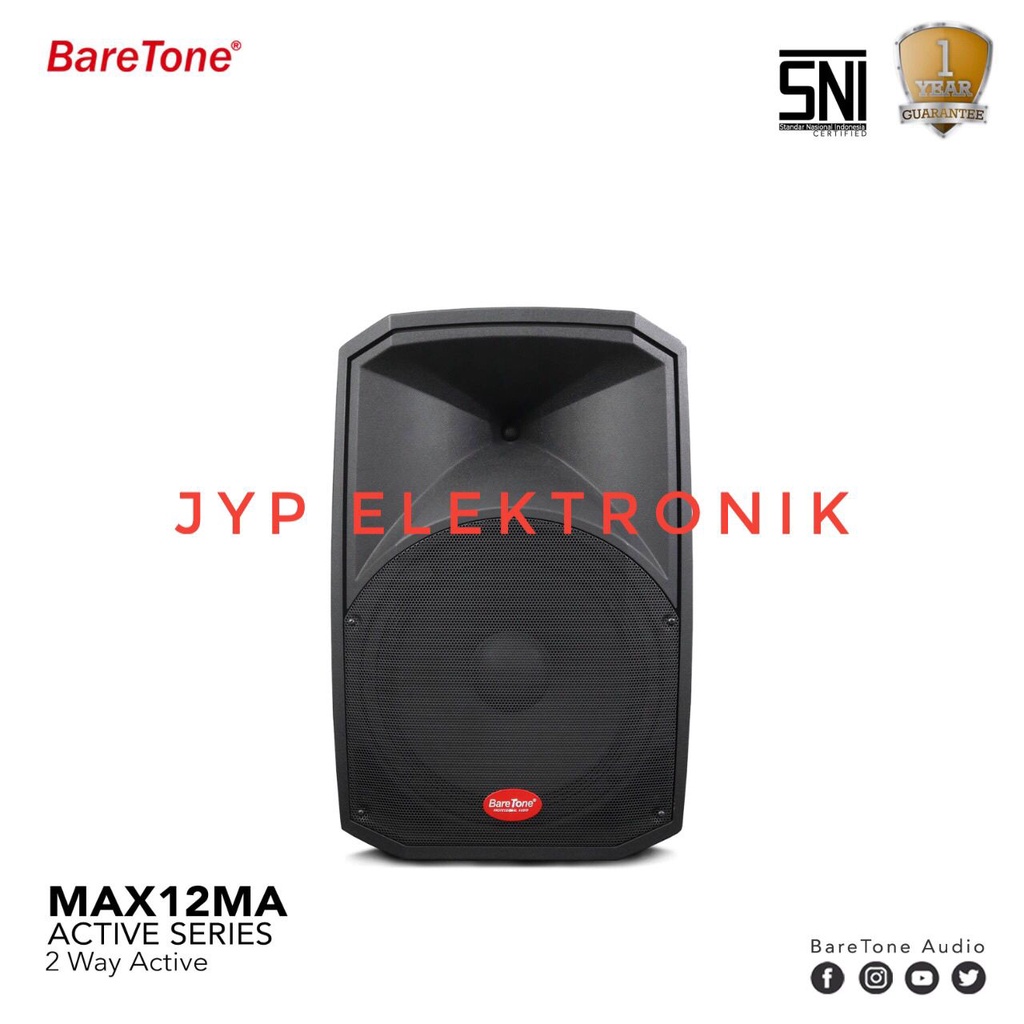 SPEAKER AKTIF BARETONE MAX 12MA / BARETONE MAX12MA / BARETONE MAX 12 MA (12INC)1SET(2PC) ORIGINAL